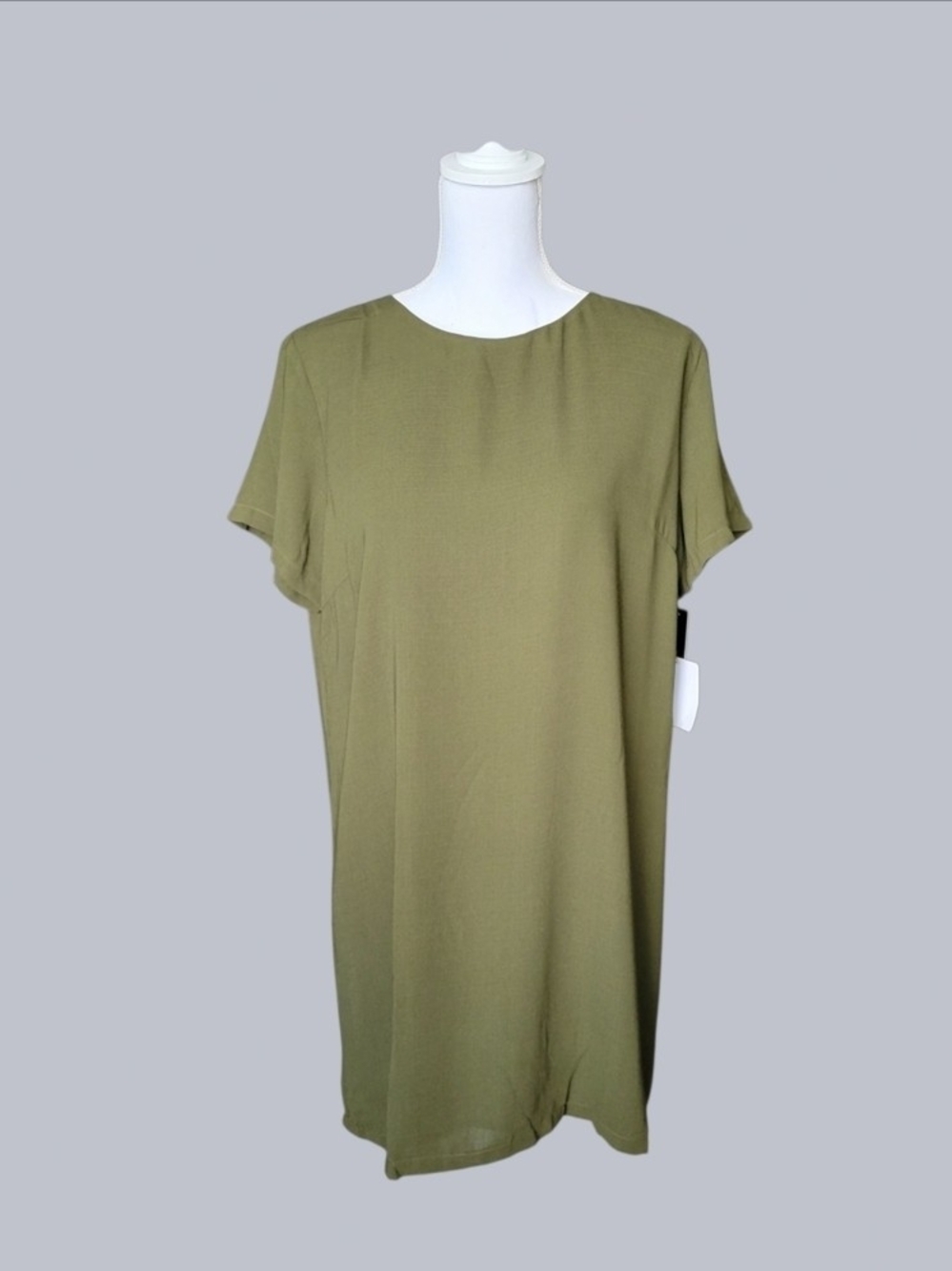 Lulu's Shift & Shout Olive Green Shift Mini Dress Large New With Tags - Picture 2 of 9